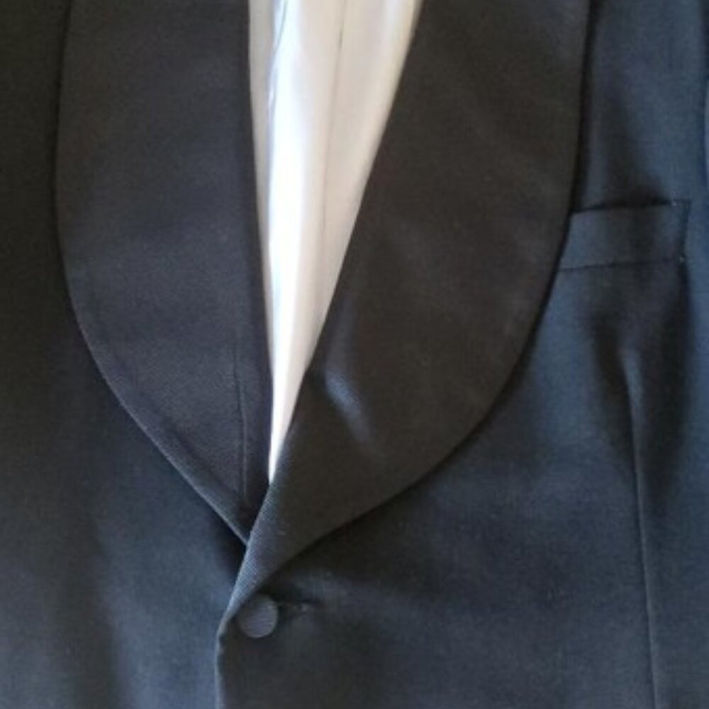 Vintage Lord West Black Tuxedo 2-Piece Men's Shawl Lapel Size 43 - Picture 6 of 10